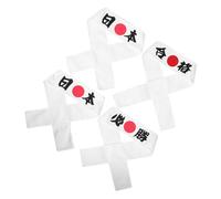 Veemoon 4pcs Japanese Samurai Hachimaki Headbands with Motivational Prints for Sports Cooking Team Building Sweat Wicking Athletic Hair Wraps for Karate Ninja and Cosplay Use
