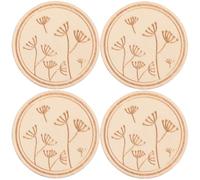 Veemoon 4pcs Khaki Magnetic Pin Cushions for Sewing, Wooden Sewing Supply Organizing Tool and Replacement for Pin Cushions, for Embroidery and Craft Use