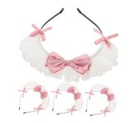 Veemoon 4pcs Lolita Lace Bow Hairband Japanese Style Maid Cosplay Headwear Sweet Bowknot Headband for Women and Face Washing Hair Accessory Party Headdress