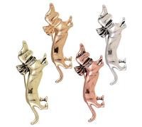 Veemoon 4pcs Metal Dachshund Brooch Puppy Pin Lapel Pin for Coat Hat Dachshund Bag Charm Ladies Brooch Dog Scarf (jewelry) Copper Clad with Gold