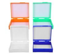 Veemoon 4pcs Microscope Slide Boxes with 25 Slots Capacity Plastic Slide Storage Organizer for Efficient Specimen Protection in Scientific Classrooms and Research Labs