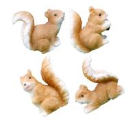 Veemoon 4pcs Miniature Resin Squirrel Ornaments Creative Simulation Animal Figurines for Garden Bonsai Succulent Plant Decor Whimsical Micro Landscape Accessories