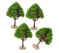 Veemoon 4pcs Miniature Street Trees Sand Table Model Lightweight Artificial Trees for Diorama Landscaping Height with Base Realistic Craft Decoration