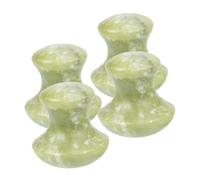 Veemoon 4pcs Mushroom Shaped Jade Massager Set for Facial Scraping and Jaw Sculpting Green Jade Guasha Stones for Eye Neck Body Massage Portable Spa Relaxation Tool
