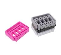 Veemoon 4pcs Nail Tool Storage Box for Drill Bits for Manicure Tools Includes Grinding Head Organizer in White Gray for Easy Display and Storage