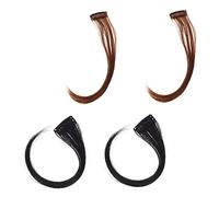 Veemoon 4pcs Natural Front Side Bang Wigs Haircut Accessory for Women Curly Hair Bangs Wig Patches Easy Wear Reusable Hairpiece for Face Framing and Styling