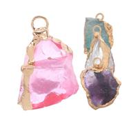 Veemoon 4pcs Natural Pendants Irregular Crystal Charms for DIY Jewelry Making Unique Raw Quartz Gemstone and Wrapped Craft Supplies