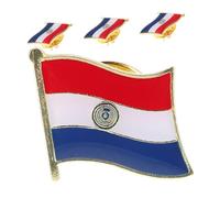 Veemoon 4pcs Paraguayan Flag Pins: Country Flag Iron Lapel Pin Metal Badges For National Pride Patriotic Celebrations World Travel Souvenirs