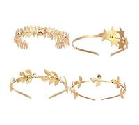 Veemoon 4pcs Pearl Headband Elegant Leaves Hair Accessories for Bride for Weddings Birthdays Valentine Day and Anniversaries Delicate Headdress for Women