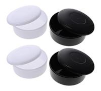 Veemoon 4pcs Plastic Chess Pieces Storage Box Set with Lid, Black and White Resin Go Game Containers, Chess Pieces Pot for Board Game Organization and Beginner’s Go Supplies