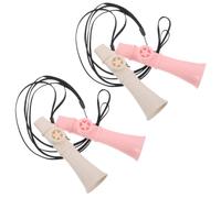 Veemoon 4pcs Plastic Kazoo with Lanyard, Beginners Easy to Play Instrument | White and Pink, Portable Hand Instrument, for Music Lovers, for Parties, Household Use, Festival Events, Guitar Accompany