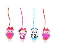 Veemoon 4pcs Portable Silicone Hand Bottles with Leak Switch Cartoon Pattern Covers Refillable Storage Containers for Travel School Office Outdoor Use