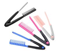 Veemoon 4Pcs Portable V-Shaped Hair Straightening Comb Set Folding Hairdressing Styling Tool for Wet and Dry Hair Salon Straightener Brush with Detangling Function Suitable for Travel and