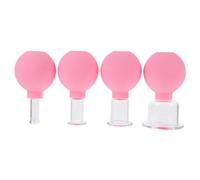 Veemoon 4pcs Portable Vacuum Cupping Cups for Body and Facial Massage Creative Household Therapy Tools Durable and Easy to Clean Design for Enhanced and Immune Support
