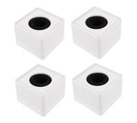 Veemoon 4pcs Portable White Abs Injection Molding Square Microphone Logo Flag Station for Professional Interview Mics Hard Plastic with Adjustable Cotton Insert Easy to Carry and