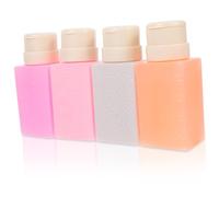 Veemoon 4pcs Push down Empty Bottle Refillable Pressing Bottles for Nail Polish Remover Capacity for Manicure Salon Use