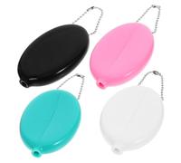 Veemoon 4pcs PVC Coin Bags for Women Men Boys and Girls Cash Pouch for Money Small Coin Holders Chain