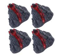Veemoon 4pcs Realistic Mini Volcano Model 8cm Plastic Lava Eruption Volcano Scene Decorations for Dinosaur Play Science Activity Supplies and Party Favors