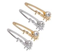 Veemoon 4Pcs Rhinestone Crystal Metal Hair Clips Snap Hair Pins for Women Alloy Sparkling in Gold and Silver