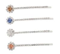 Veemoon 4pcs Rhinestone Hair Clips Sparkle Accessories Wedding Ivory Blue Light Gold Yellow Unique Hair Accessories for Party Daily Wear