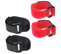 Veemoon 4pcs Rooster Neck Belts Adjustable Anti-crowing Collars Nylon Poultry Neckbands Farm Chicken Shield Black Red