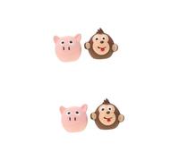 Veemoon 4pcs Rubber Pet Teething Training Toy Pet Molars Toys Cartoon Ball Dog Chew Unique Molding for Puppies Fun Doggy Playtime Random Style