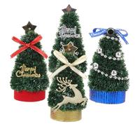 Veemoon 4pcs Scale Dollhouse Christmas Decorations Red Blue Silver Gold Tabletop Miniature Holiday Decor for Desk Bookshelf Window Display