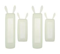 Veemoon 4Pcs Silicone Remote Protective Case, Clear Remote Control Cover with Glow in the Dark, Non-Slip Texture, Durable, Waterproof for TV, Air Conditioner