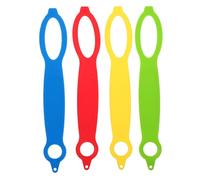 Veemoon 4pcs Silicone Water Bottle Buckle Strap Set with Handle Rope, Portable Bottle Grip Bands for Outdoor Sports, Travel, and Hiking, Multi-Color