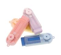 Veemoon 4pcs Sliding Retractable Erasers for Students Soft Non Crumb Pencil Erasers Blue Yellow Pink Light Purple Safe Materials for School Office and Home Use
