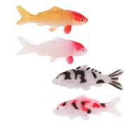 Veemoon 4pcs Small Aquarium Decor Floating Koi Fish Figurines Lifelike Appearance Lightweight Pvc Material Realistic Design Creative Décor Element for Shelves and Office