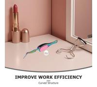 Veemoon 4pcs Stainless Steel Cross Lock Reverse Tweezers with Curved Tips Precision Craft Tools for Jewelry Making Beading Electronics and Soldering Comfortable Soft Grip for DIY and