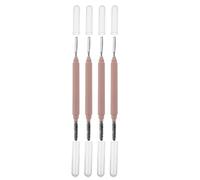 Veemoon 4Pcs Stainless Steel Lash Comb and Mascara Brush Set with Protective Dust Cover for Eyebrow and Eyelash Makeup, Metal Eyelash Separator Tool Suitable for Lash Extensions and Daily