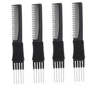 Veemoon 4pcs Steel Needle Hair Styling Comb for Barbershop and Home Use Multifunctional Hairdressing Tool with Durable Lightweight Design for Creating Various Hairstyles