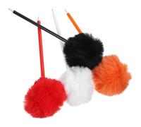 Veemoon 4pcs Student Pen Fluffy Writing Pen Plush Pp Material Smooth Writing Fast Dry Ink Office Home Use