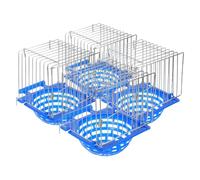 Veemoon 4pcs Stylish Blue Feather Bird Breeding Nest Box for Parakeet and Finch Small Bird Nest Box with Iron Wire and Plastic Material Versatile Use Easy to Clean for Hatchery