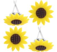 Veemoon 4pcs Sunflower Car Air Vent Aromatherapy Clip, Rubber Sunflower Auto Vent Air Freshener Clip Car Dashboard Flower Decoration, Lightweight Durable Auto Accessories