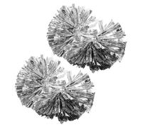 Veemoon 4pcs Team Spirit Pom Poms with Handle Aluminized Film Lightweight Construction High Visibility for Sporting Matches and Dance Performances