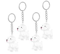 Veemoon 4pcs Transparent Dog Hair Holder Keychain Portable Memorial Keepsake Charm for Pet Owners Lightweight Souvenir Pendant for Bags Backpack Visible Design for Cherishing Memories