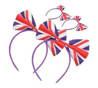 Veemoon 4pcs Uk Flag Bow Headband Hair Bands for Women Girls Party Sports Competition Union Jack Hair Accessories