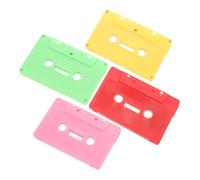 Veemoon 4pcs Vintage Style Empty Cassette Tapes Wall Decor DIY Audio Tape Blanks in Red Pink Light Green Yellow for Home Bar Pub Retro Craft Decoration