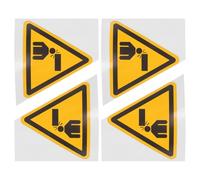 Veemoon 4pcs Watch Your Head Warning Signs Self-adhesive Triangular Safety Decals 10x10cm for Industrial Equipment and Workplace Hazard Alert