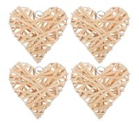 Veemoon 4pcs Wedding Wall Decorations Small Grapevine Rattan Wicker Decorative Vase Filler Sphere Orbs Filler Willow Woven Rattan Balls Twig Rustic Decor Wooden Vintage Baby Heart Ornament