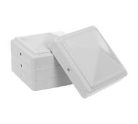 Veemoon 4Pcs White Square Fence Post Caps 80X80Mm - Pointed Metal Finials for Deck and Garden Fencing - Weatherproof Iron Post Cover Tops for Outdoor Railings