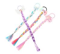 Veemoon 4pcs Wig Hair Ties Colorful Decorative Hair Wraps for Boys Stylish Ponytail Accessories with Butterfly Rainbow Shell and Unicorn Designs for Festivals and Everyday Use
