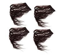 Veemoon 4pcs Women Wavy Synthetic Hairpiece Long Wave Clip Hair Extensions Invisible Volumizing Wig Topper Curly Wig Replacement for Cosplay Events Dark