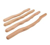Veemoon 4pcs Wooden Guasha Massaging Rods Set for Body Therapy, Natural Wood Massage Sticks for Meridian Stimulation and Relaxation, Suitable for Spa and Home Use