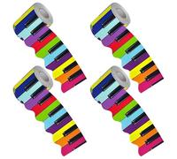 Veemoon 4roll Piano Keyboard Bulletin Board Border Trim, Paper Nonadhesive DIY Length, 4 Rolls, for Music Bulletin Board and Classroom, and Adults