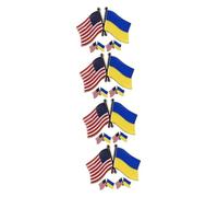 Veemoon 4sets United States and Flag Brooch Pin National Flag Lapel Pin for Men Versatile Accessory for Clothing and Bags for Parties and Festivals 3pcs*4