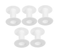 Veemoon 5 Pcs Adjustable Tension Plastic Ribbon Spools for Wire Thread Yarn Organization White Multifunctional Bobbins for Embroidery Crochet and Craft Storage